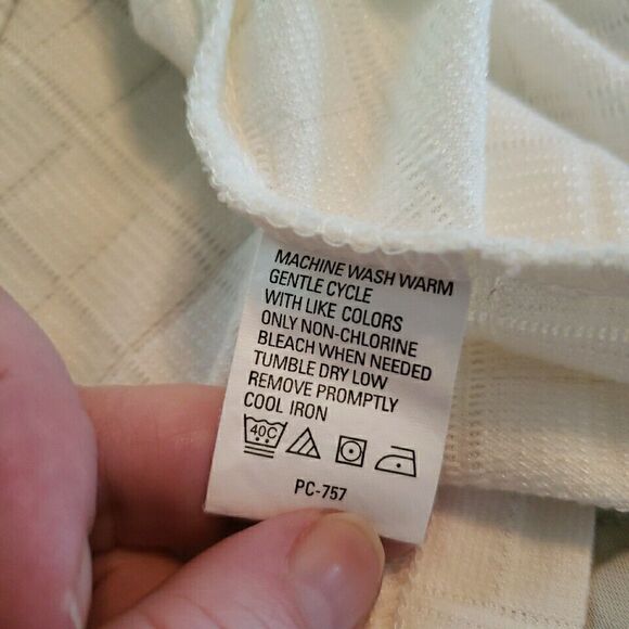 Van Heusen Studio Mens Polo Shirt Short Sleeve Big & Tall Off White Check XXL 2X - Picture 12 of 16